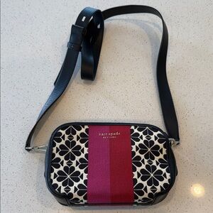 Kate Spade Black and Pink Floral Crossbody Bag